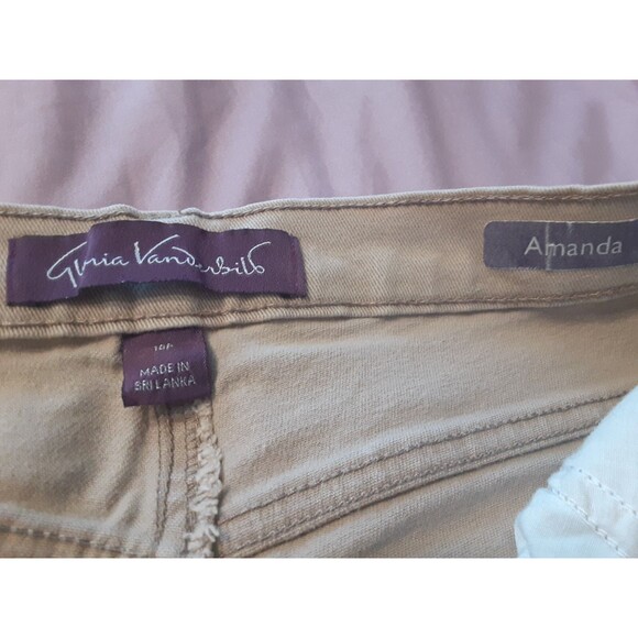 Gloria Vanderbilt Amanda Petite 10P Tan Khaki Straight Leg Slimming Stretch Jean - Picture 6 of 14